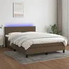 Image de vidaXL Sommier à lattes de lit matelas et LED Marron foncé 140x200 cm3133240