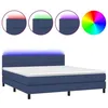 Image de vidaXL Sommier tapissier avec matelas et LED Bleu 160x200 cm Tissu
