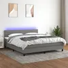 Image de vidaXL Sommier à lattes de lit et matelas et LED Gris foncé 180x200 cm3133254