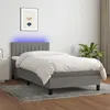 Image de vidaXL Sommier à lattes de lit avec matelas et LED Gris foncé 80x200cm