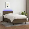 Image de vidaXL Sommier à lattes de lit et matelas et LED Marron foncé 80x200cm