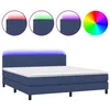 Image de vidaXL Sommier tapissier avec matelas et LED Bleu 160x200 cm Tissu