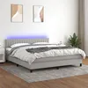 Image de vidaXL Sommier à lattes de lit et matelas et LED Gris clair 180x200 cm
