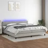 Image de vidaXL Sommier à lattes de lit matelas LED Gris clair 200x200 cm Tissu