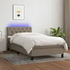Image de vidaXL Sommier à lattes de lit avec matelas LED Taupe 80x200 cm Tissu