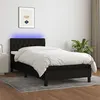 Image de vidaXL Sommier à lattes de lit avec matelas LED Noir 100x200 cm Tissu