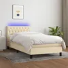Image de vidaXL Sommier à lattes de lit avec matelas LED Crème 100x200 cm Tissu