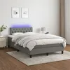 Image de vidaXL Sommier à lattes de lit et matelas et LED Gris foncé 120x200 cm