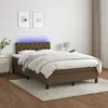Image de vidaXL Sommier tapissier matelas et LED Marron foncÃ© 120x200 cm Tissu