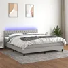 Image de vidaXL Sommier à lattes de lit et matelas et LED Gris clair 180x200 cm