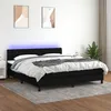 Image de vidaXL Sommier tapissier avec matelas et LED Noir 180x200 cm Tissu