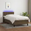 Image de vidaXL Sommier à lattes de lit matelas et LED Marron foncé 100x200cm