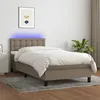 Image de vidaXL Sommier à lattes de lit avec matelas LED Taupe 100x200 cm Tissu3133457