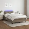 Image de vidaXL Sommier à lattes de lit avec matelas LED Taupe 120x200 cm Tissu