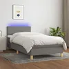 Image de vidaXL Sommier à lattes de lit avec matelas et LED Gris foncé 90x190cm