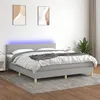 Image de vidaXL Sommier à lattes de lit matelas LED Gris clair 160x200 cm Tissu