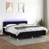 Image de vidaXL Sommier à lattes de lit avec matelas LED Noir 160x200 cm Tissu3133567