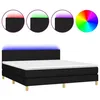 Image de vidaXL Sommier tapissier avec matelas et LED Noir 160x200 cm Tissu