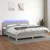 Image de vidaXL Sommier à lattes de lit matelas LED Gris clair 200x200 cm Tissu