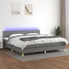 Image de vidaXL Sommier à lattes de lit et matelas et LED Gris foncé 200x200 cm