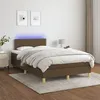Image de vidaXL Sommier à lattes de lit matelas et LED Marron foncé 120x200 cm