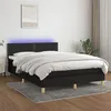 Image de vidaXL Sommier à lattes de lit avec matelas LED Noir 140x190 cm Tissu