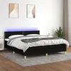 Image de vidaXL Sommier à lattes de lit avec matelas LED Noir 180x200 cm Tissu