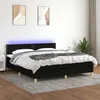 Image de vidaXL Sommier tapissier avec matelas et LED Noir 180x200 cm Tissu