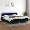 Image de vidaXL Sommier à lattes de lit et matelas et LED Noir 200x200 cm Tissu3133663