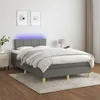Image de vidaXL Sommier tapissier et matelas et LED Gris foncÃ© 120x200 cm Tissu