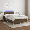 Image de vidaXL Sommier à lattes de lit matelas et LED Marron foncé 120x200 cm