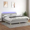 Image de vidaXL Sommier à lattes de lit et matelas et LED Gris clair 180x200 cm