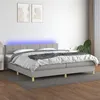 Image de vidaXL Sommier à lattes de lit matelas LED Gris clair 200x200 cm Tissu