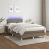 Image de vidaXL Sommier à lattes de lit avec matelas LED Taupe 120x200 cm Tissu3133785
