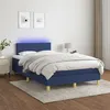 Image de vidaXL Sommier à lattes de lit avec matelas LED Bleu 120x200 cm Tissu3133787