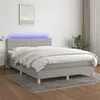 Image de vidaXL Sommier à lattes de lit et matelas et LED Gris clair 140x200 cm
