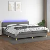 Image de vidaXL Sommier à lattes de lit et matelas et LED Gris foncé 200x200 cm3133822