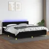 Image de vidaXL Sommier à lattes de lit et matelas et LED Noir 200x200 cm Tissu