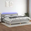 Image de vidaXL Sommier à lattes de lit matelas LED Gris clair 200x200 cm Tissu