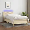 Image de vidaXL Sommier à lattes de lit avec matelas LED Crème 90x190 cm Tissu