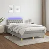Image de vidaXL Sommier à lattes de lit matelas LED Gris clair 120x200 cm Tissu