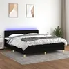 Image de vidaXL Sommier à lattes de lit avec matelas LED Noir 180x200 cm Tissu