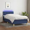 Image de vidaXL Sommier à lattes de lit avec matelas LED Bleu 100x200 cm Tissu