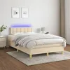 Image de vidaXL Sommier à lattes de lit avec matelas LED Crème 120x200 cm Tissu3134026