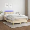 Image de vidaXL Sommier tapissier avec matelas et LED CrÃ¨me 120x200 cm Tissu