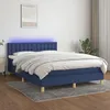Image de vidaXL vidaXL Sommier tapissier avec matelas et LED Bleu 140x190 cm Tissu