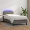 Image de vidaXL Sommier à lattes de lit avec matelas et LED Gris 80x200 cm
