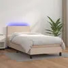 Image de vidaXL Sommier à lattes de lit avec matelas et LED Cappuccino 90x200cm