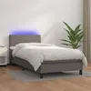 Image de vidaXL Sommier à lattes de lit et matelas et LED Gris 100x200 cm