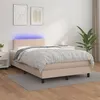 Image de vidaXL Sommier à lattes de lit avec matelas LED Cappuccino 120x200 cm3134098